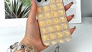 WPCase New Luxury 3D Ice Cubes Nail Shape Transparent Glitter Phone Case for iPhone 14 Pro Max Soft TPU Lens Protection Shockproof with Lanyard-Orange