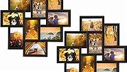 QUTREY 2 Pack 10 Opening 4x6 Black Collage Picture Frames Set for Wall Decor, Multiple Frames Displays Ten 4 by 6 Inch Photos
