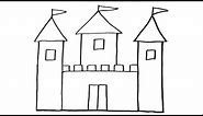 How To Draw a Castle - VERY EASY For Kids