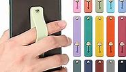 15 Pieces Phone Grip Strap Finger Loop for Cell Phone Case Phone Finger Holder Assorted Colors Silicone Stretch Stand for Most Mobile Phones and Tablets