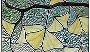 RIVER OF GOODS Ginkgo Leaf Stained Glass Window Hanging - 17.5" H Rectangular - Suncatcher - Multicolor Panel