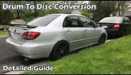 9th Gen Corolla Rear Drum To Disc Conversion (Detailed Guide)