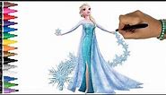 How To Draw Frozen Elsa Anna Olaf Kristoff Hans Sven | Step By Step Tutorial (Draw & Color)