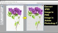 How to Convert JPEG Image to PNG Image in Adobe Photoshop 7