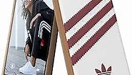 adidas Originals Moulded Case Faux Leather Designed for New iPhone SE (2020) and iPhone 6/6s/7/8 - White/Collegiate Burgundy