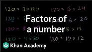 Finding factors of a number | Factors and multiples | Pre-Algebra | Khan Academy