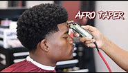 BARBER TUTORIAL: AFRO TAPER | CURL SPONGE WITH SIDE PART