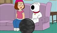 Stewie in a black ball