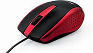 Verbatim Wired USB Computer Mouse - Corded USB Mouse for Laptops and PCs - Right or Left Hand Use, Red 99742, 1.4" x 2.4" x 3.9"