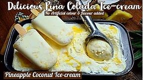 Best Homemade Pineapple Coconut ICE CREAM Recipe | Coconut Ice Cream | Summer Special Popsicle