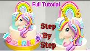 How To Make A Unicorn Cake | Rainbow Unicorn Cake | Unicorn Theme Cake With Rainbow Look