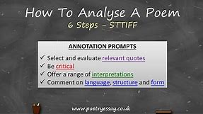 How To Analyse A Poem