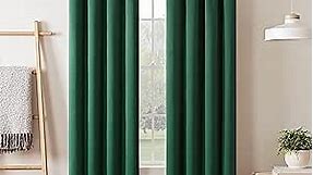 Eclipse Darrell Modern Blackout Thermal Rod Pocket Window Curtains for Bedroom or Living Room (Single Panel), 37 in x 63 in, Emerald