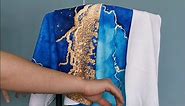 Gold Bath Towel Navy Blue Marble Abstract Beach Towels Soft Absorbent Washcloths Quick Dry Luxury Hotel Quality Towelling for Adults Kids Bathroom Spa Gym Swimming 31.5 x 51.2 Inch Oversized
