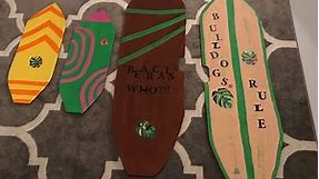 Surfboards DIY/cardboard surfboard decor/Dollar Tree