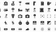 Photo camera silhouette icon. Photography cameras shutter speed,...