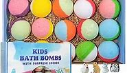 Bath Bomb Gift Set with Toys Inside, 20 Pack Organic Bath Bombs for Kids, Kids Safe Handmade Fizzy Balls for Kid, Ideal Birthday Gift for Boys & Girls