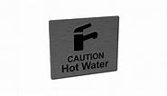 Caution Hot Water Sign Adhesive - Animation