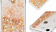 Mavis's Diary iPhone Xr Case, Bling Glitter Sparkle Flowing Liquid Quicksand Moving Sequins Protective Soft TPU Rubber Cover for iPhone Xr 2018 - Gold