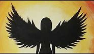 Acrylic Painting - Angel Silhouette