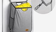 Hanging Laundry Hamper Bag is Suitabled for Any Door,Large Capacity Hanging Laundry Basket Won't Scratch the Door Paint,Over the Door Laundry Hamper with Big Metal Rim Opening