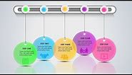 Colorful Hanging options infographic slide in PowerPoint