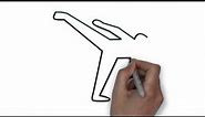 How To Draw A Silhouette Of Karate Man