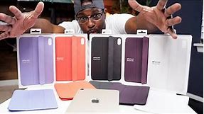 ALL COLORS! iPad Mini 6 Smart Folio Cases! (Lavender, Dark Cherry, Electric Orange, White, Black)