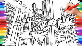 BLACK PANTHER Coloring Pages | Draw and Color Marvel Superheroes Avengers Coloring Book for Kids