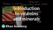 Introduction to vitamins and minerals | Biology foundations | High school biology | Khan Academy