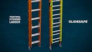 Werner Glidesafe 28 ft. Fiberglass Extension Ladder (27 ft. Reach Height) with 300 lb. Load Capacity Type IA Duty Rating T6228-2GS