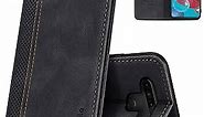 AKABEILA LG K51 Case, LG K51 Phone Case PU Leather Flip Case for LG K51 Folio Wallet Case Cover with Card Holder Magnetic Closure Kickstand Shockproof Phone Cover - 6.55” Black