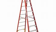 Werner 10 ft. Fiberglass Step Ladder with Yellow Top 300 lbs. Load Capacity Type IA Duty Rating 6210