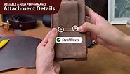 Hengwin Genuine Leather Cell Phone Case with Belt Clip/Loop Fits for iPhone 15 Plus 11 Pro Max 6s Plus 7 Plus 8 Plus Samsung Galaxy A25 A15 A54 A53 S23+ Holster Belt Pouch Phone Holder (Retro Brown)
