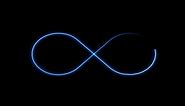 Premium stock video - Blue neon infinity symbol animation