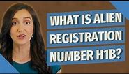 What is alien registration number h1b?