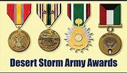 Desert Storm (Gulf War) Army Veterans' Four Medals, NDSM, SWASM, KLM(SA), KLM(K) that were awarded!