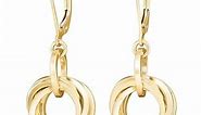 Leverback 14K Gold Filled Dangling Earrings - Dressy Love Knot Gold Dangle Earrings For Women – Circle Chunky Gold Earrings for Women Trendy - Elegant Jewelry Gift Idea for Wife or Mother