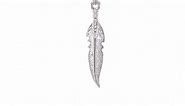 Sterling Silver Rhodium-platedPolished Feather Charm Pendant