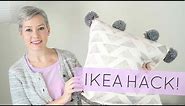 Patterned Pom Pom Pillow DIY Ikea Hack