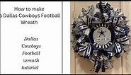 How to make a Dallas Cowboys football Wreath. Tutorial. DIY. Crafts. Wreath making. bow making