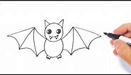 How to draw a Bat Step by Step | Bat Drawing Lesson