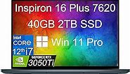 Dell Inspiron 16 Plus 7000 7620 16" 3K (Intel 12th Gen i7-12700H, 40GB RAM, 2TB SSD, GeForce RTX 3050 Ti 4GB) Workstation & Business Laptop, Backlit, Thunderbolt 4, FHD Webcam, Win 11 Pro, Dark Green