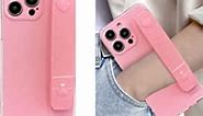 Designed for iPhone 13 Pro Max Phone Case Glitter Bling Full Camera Lens Protection Cover with Cute Heart Strap Bracelet Loopy Girls Women Case for iPhone 13 Pro Max-Pink