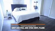 TrafficMaster Grey Ash 4 MIL x 6 in. W x 36 in. L Peel and Stick Water Resistant Vinyl Plank Flooring (36 sqft/case) WD9417