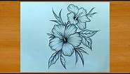 Beautiful Flower Drawing With Pencil Easy