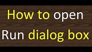 How to open run dialog box