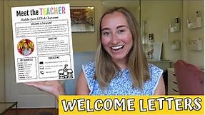 MEET THE TEACHER Back To School Welcome Letters | Send Letters to Families / Parents!