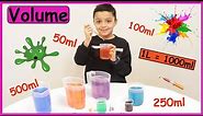 Volume | How many ml in a litre | Measuring volume | Maths with Nile