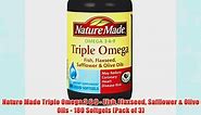 Nature Made Triple Omega 3 6 9 - Fish Flaxseed Safflower & Olive Oils - 180 Softgels (Pack